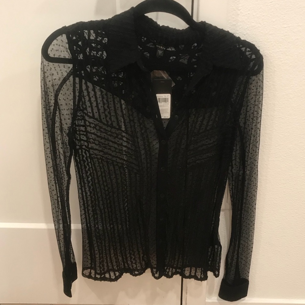 Lace Button Up Shirt